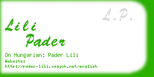 lili pader business card